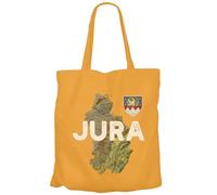Fabulous Tote Bag Sac Shopping en Toile Orange - Jura 39 Departement Lons Carte Ancienne Franche Comté - 10 L