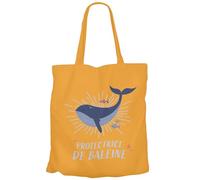 Fabulous Tote Bag Sac Shopping en Toile Orange - Protectrice de Baleine Mer Ocean Ecologie - 10 L