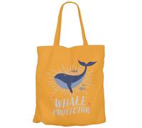 Fabulous Tote Bag Sac Shopping en Toile Orange - Whale Protector Sea Ocean Ecology - 10 L