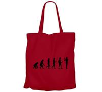 Fabulous Tote Bag Sac Shopping en Toile Rouge - Evolution Flute Traversière Musique Instrument Musicien - 10 L
