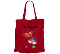 Fabulous Tote Bag Sac Shopping en Toile Rouge - Le Brésil M'Appelle Carnaval Rio Culture Voyage - 10 L