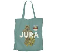 Fabulous Tote Bag Sac Shopping en Toile Turquoise - Jura 39 Departement Lons Carte Ancienne Franche Comté - 10 L