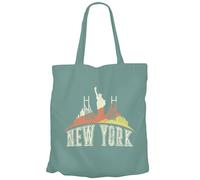 Fabulous Tote Bag Sac Shopping en Toile Turquoise - New York Skyline Voyage Etats Unis Vacances - 10 L