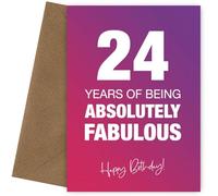 Fabulously Funny Carte d'anniversaire 24 ans pour femme - Absolutely Fabulous and Celebrating 24 ans avec carte d'anniversaire, Absolutely Fabulous, 24 ans