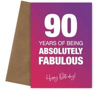 Fabulously Funny Carte d'anniversaire 90 ans pour femme - Absolutely Fabulous and Celebrating 90 ans avec carte d'anniversaire, Absolutely Fabulous, 90 ans