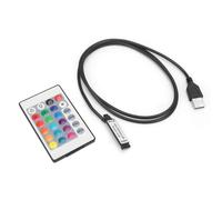 Fabur-Bande De Lampe Télécommande Bande Lumineuse Télécommande 5 24v 24 Touches Rvb Bande Lumineuse Led Télécommande Sans Fil Usb 6a Effet De Lampe Contrôleur Ir (1m) (Longueur De Ligne 1 Mètre)