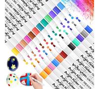 Faburo 24 Couleurs Marqueur Peinture Acrylique, Stylos De Peinture Acrylique, Feutre Acrylique, Stylos à Peinture Marqueur De Peinture à l'Eau - Pour Papier, Pierre, Textile, Verre, Toile, Galet, Bois