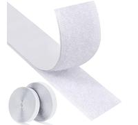 Faburo 8Mx20mmx2 Scratch Autocollant Double Face Extra Fort, Rubans Adhésifs Double Face Bande Agrippantes Adhésives Bande Ruban Scratch Hook Loop Autoadhésif pour cadres photos Installation (Blanc)