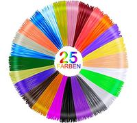 Faburo Lot de 25 filaments PLA pour stylo 3D - 1,75 mm - Avec 25 couleurs populaires de 5 m chacune, pour stylo d'imprimante 3D, diamètre de haute précision