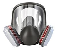 faburo Respirateur Facial Complet Réutilisable, Protection Respirateur Visage avec 10 Filtres de Rechange 5 Paires de Gants pour Peinture Particules Poussière, Résine Epoxy, Ponçage, Soudage