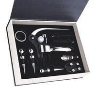 Faburo Tire Bouchon, 9 Pcs Ensemble-cadeau d'accessoires pour le vin avec coffret, Ouvre Bouteille de vin, verseur pour le vin, bouchon de vin