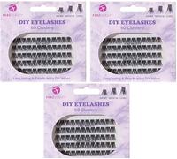 Fabz Beauty Lot de 180 extensions de cils naturels individuels à faire soi-même - Plateau mixte - Doux et résistant à la maison - Pour débutants