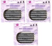 Fabz Beauty Lot de 180 extensions de cils naturels individuels à faire soi-même - Plateau mixte - Doux et résistant à la maison - Pour débutants