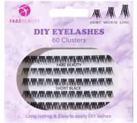 Fabz Beauty Lot de 60 extensions de cils naturels individuels à faire soi-même - Plateau mixte - Doux et résistant à la maison - Pour débutants