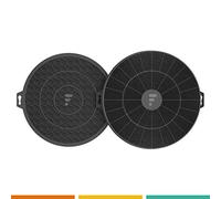 FAC FC04 - Lot de 2 Filtres à Charbon Actif Ø 210 mm - Compatible Wpro CHF210 B210, Universel AFC62, Bosch DHZ5140, Brandt AFC62 - Fabrication italienne