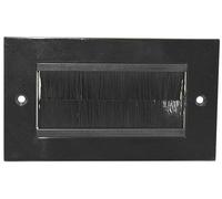 Façade 2 interrupteurs, plaque noire/brosse noire