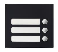 Façade 3 BP finition noire satinée pour module d'appel GTSW 200433 - AIPHONE GF3PB