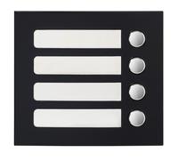 Façade 4 BP finition noire satinée pour module d'appel GTSW 200434 - AIPHONE GF4PB