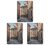 Facade Architecture Urban Image Lot de 3 désodorisants carrés à suspendre pour voiture, maison, bureau, style gris