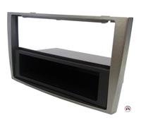 Façade autoradio 2 et 1DIN Peugeot 308 et 308CC ap07 - Argent - avec vide poche