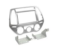 Facade autoradio 2DIN compatible avec Hyundai i20 ap13 Argent Avec clim manuelle