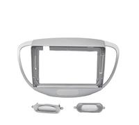Façade autoradio Cadre De Façade pour Hyundai I-10 I10 2007-2013, Grand Écran 9 Pouces, Audio 2DIN(Silver Frame)