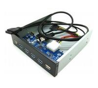 KALEA-INFORMATIQUE Façade Avant Type Baie avec 4 Ports USB 3.0 et 2 Ports USB 2.0 pour Emplacement CDROM 5.25. USB3 Superspeed 5G