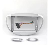 Façade Avant Audio 2Din avec Grand Écran Et Radio Stéréo 9" pour Hyundai I-10 I10 (2007, 2008, 2009, 2010, 2011, 2012, 2013)(Silver Frame Cable)