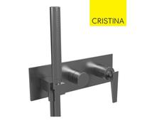 Facade bain douche mitigeur encastré 2 sorties Métal Brossé FRACTAL - CRISTINA ONDYNA FT60277