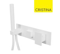Façade bain douche mitigeur mural encastré Blanc Mat Tabula - CRISTINA ONDYNA TA60224