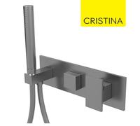 Façade bain douche mitigeur mural encastré Métal Brossé Tabula - CRISTINA ONDYNA TA60277