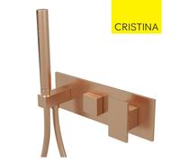 Façade bain douche mitigeur mural encastré Or Rose Brossé Tabula - CRISTINA ONDYNA TA60234P