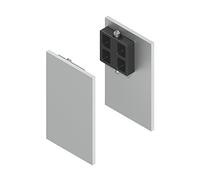 Façade Capuchons Montage mural pour Solido 80, unilatéralement bois, effet acier inoxydable - 1 paire