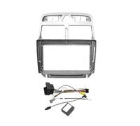 Façade D'autoradio 2 DIN 9 Pouces avec Adaptateur Et Insert De Tableau De Bord pour Peugeot 307 307CC 2002-2013 PYPFQUMQGR(Silvery Set)