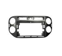 Façade D'autoradio 2 Din 9 Pouces pour VW pour Tiguan 2010-2015 Adaptateur Lecteur Android Couvercle Panneau Stéréo Beze Radio Fascia Dash Kit Cadre Panneau(Gray-27mm-B,Frame Cord canbus)