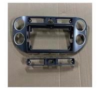 Façade D'autoradio 2 Din 9 Pouces pour VW pour Tiguan 2010-2015 Adaptateur Lecteur Android Couvercle Panneau Stéréo Beze Radio Fascia Dash Kit Cadre Panneau(Gray-27mm,Frame Cord canbus)