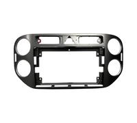 Façade D'autoradio 2 Din 9 Pouces pour VW pour Tiguan 2010-2015 Adaptateur Lecteur Android Couvercle Panneau Stéréo Beze Radio Fascia Dash Kit Cadre Panneau(Gray-27mm-A,Frame Cord canbus)