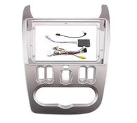 Façade D'autoradio 2 DIN pour Dacia pour Logan pour Duster Adaptateur Cadre Façade Panneau CD Garniture Tableau Bord WEFOLCC(Sliver Cord canbus A)