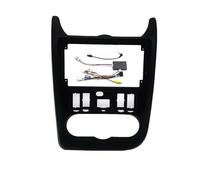 Façade D'autoradio 2 DIN pour Dacia pour Logan pour Duster Adaptateur Cadre Façade Panneau CD Garniture Tableau Bord WEFOLCC(Black Cord canbus A)