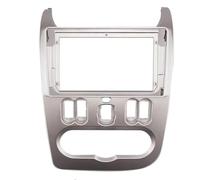 Façade D'autoradio 2 DIN pour Renault pour Logan pour Sandero Adaptateur De Cadre Panneau CD Garniture Tableau Bord(Argent)
