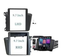 Façade d'autoradio 9,7 Pouces 2 DIN pour Honda Civic 2012-2016, Style Tesla, avec Cadre multimédia, Lecteur vidéo, Navigation et Panneau DVD.