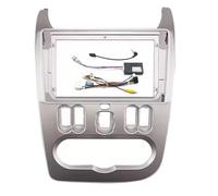 Façade d'autoradio Façade de Panneau de Radio 9 Pouces Compatible avec Renault Logan Sandero Dacia Duster Double DIN Seat Leon 2007-2013 Auto Radio Cadre(Frame-canbus-Silver)