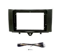 Façade d'autoradio Faisceau de câbles pour Panneau multimédia Automobile Carlaoer 9 Pouces Compatible avec Mercedes-Benz Smart Fortwo 2011-2015 Cadre Radio(Frame with Cable)