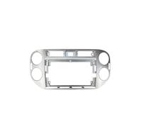 Façade D'autoradio Kit Cadre Tableau Bord D'autoradio 9 Pouces 2 Din pour VW pour Tiguan 2010-2015 Couvercle D'adaptateur Lecteur Android Panneau Stéréo Beze Cadre Panneau(Silver-27mm-B)