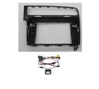 Façade D'autoradio pour VW pour Golf 7 2014-2017 | Cadre Radio Stéréo 10.1 Pouces Lecteur DVD GPS Panneau D'installation Garniture Surround Plaque Frontale(UV BLACK HIWORLD)
