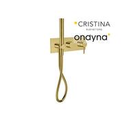 Façade de douche mitigeur 2 sorties avec douchette phi or brossé - CRISTINA ONDYNA PH60296P