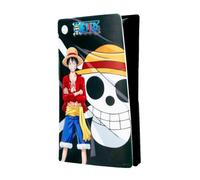 Façade de protection - KONIX - One Piece - PS5 Slim - Silicone - Antichoc - Anti-rayures - Motif Luffy - Noir