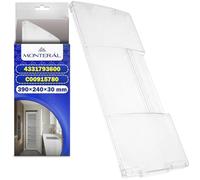 Façade de Tiroir pour Congelateur Armoire 390x240x30 mm avec Code D'origine 4331793600 C00915780 pour Beko - Garantie de 10 Ans - MONTERAL