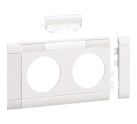 Façade double prise - HAGER - TEHALIT GB08021 VWS - Blanc - Filaire - 16 A