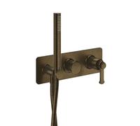 Façade douche/bain douche mitigeur 2 sorties Vieux Bronze Mat - CRISTINA ONDYNA FA60293